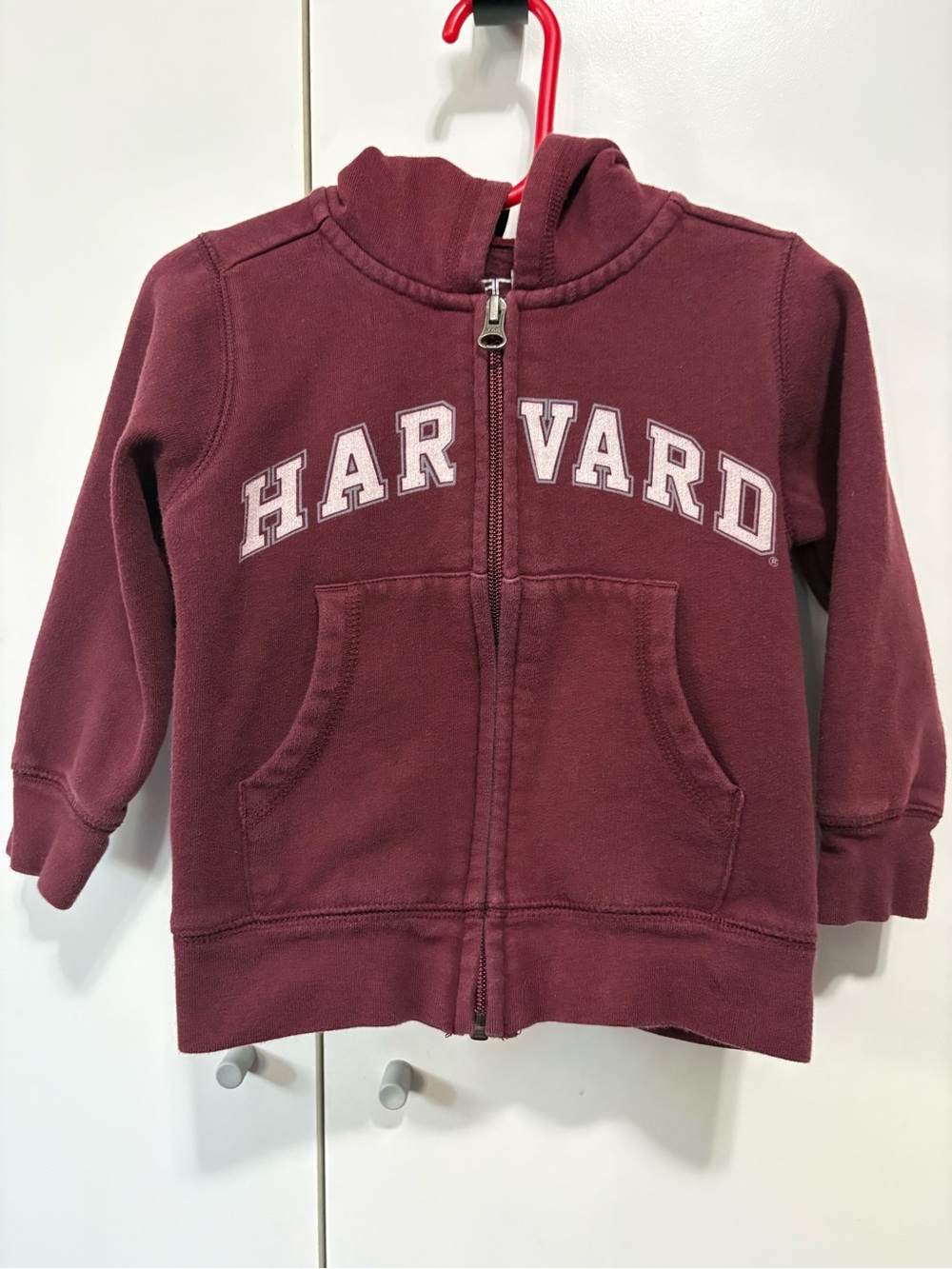 Harvard Kids Maroon Zip-Up Hoodie